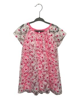 Hatley Pink Daisy Embroidered Dress Girls Size 3T EUC